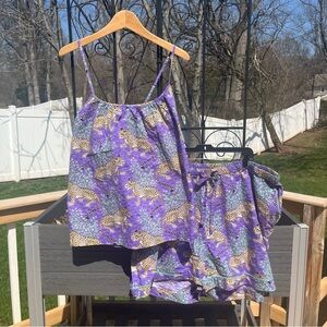 Printfresh Bagheera Cami Pajama Shorts Set Size 4X Anthropologie Organic Cotton